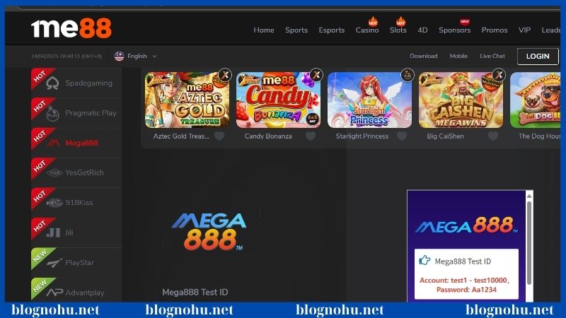 Mega888 cung cấp vô vàn tựa game slot thú vị 